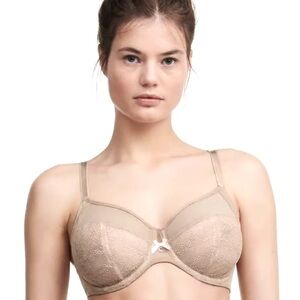 Chantelle C15710 Revele Moi Nude Lace Perfect Fit Underwire Bra 34H US